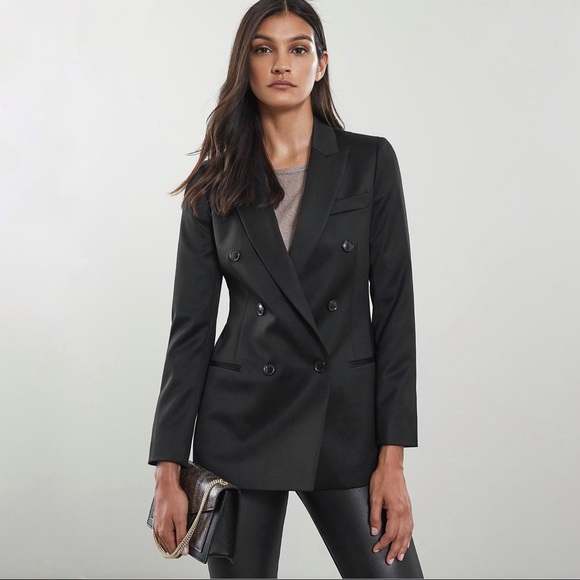 Reiss Jackets & Blazers - NWOT REISS Aleida Double Breasted Blazer in Black